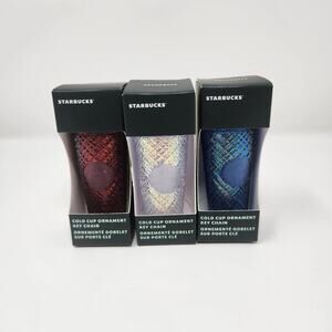 Starbucks Jeweled Set of 3 Ornament Keychains